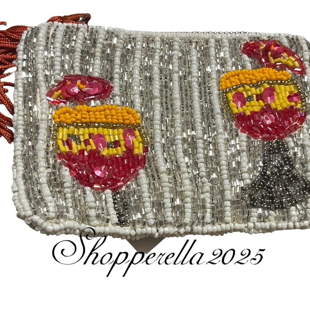 Viral Beaded Pouch - Made in India silver besded cocktails bag - aperol ?
